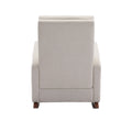 High Back Rocking Chair Nursery Chair .Comfortable Rocker Fabric Padded Seat .Modern High Back Armchair Beige Polyester