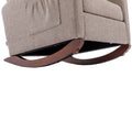 High Back Rocking Chair Nursery Chair .Comfortable Rocker Fabric Padded Seat .Modern High Back Armchair Camel Polyester