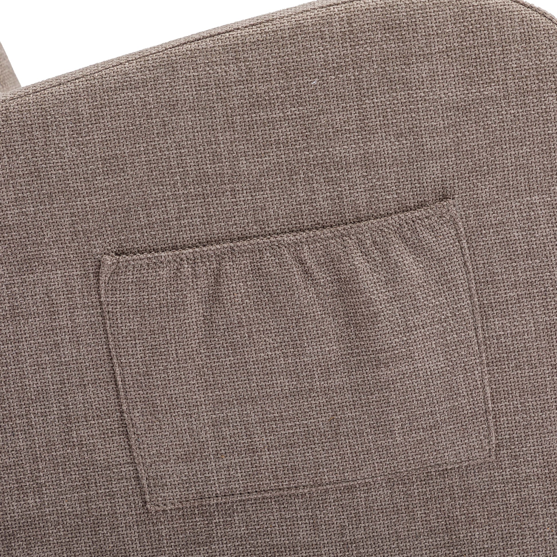 High Back Rocking Chair Nursery Chair .Comfortable Rocker Fabric Padded Seat .Modern High Back Armchair Camel Polyester