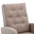 High Back Rocking Chair Nursery Chair .Comfortable Rocker Fabric Padded Seat .Modern High Back Armchair Camel Polyester