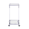 W82153573 Chrome Glass Side Table, Acrylic End Table, Glass Top C Shape Square Table With Metal Base For Living Room, Bedroom, Balcony Home And Office Chrome Glass Iron