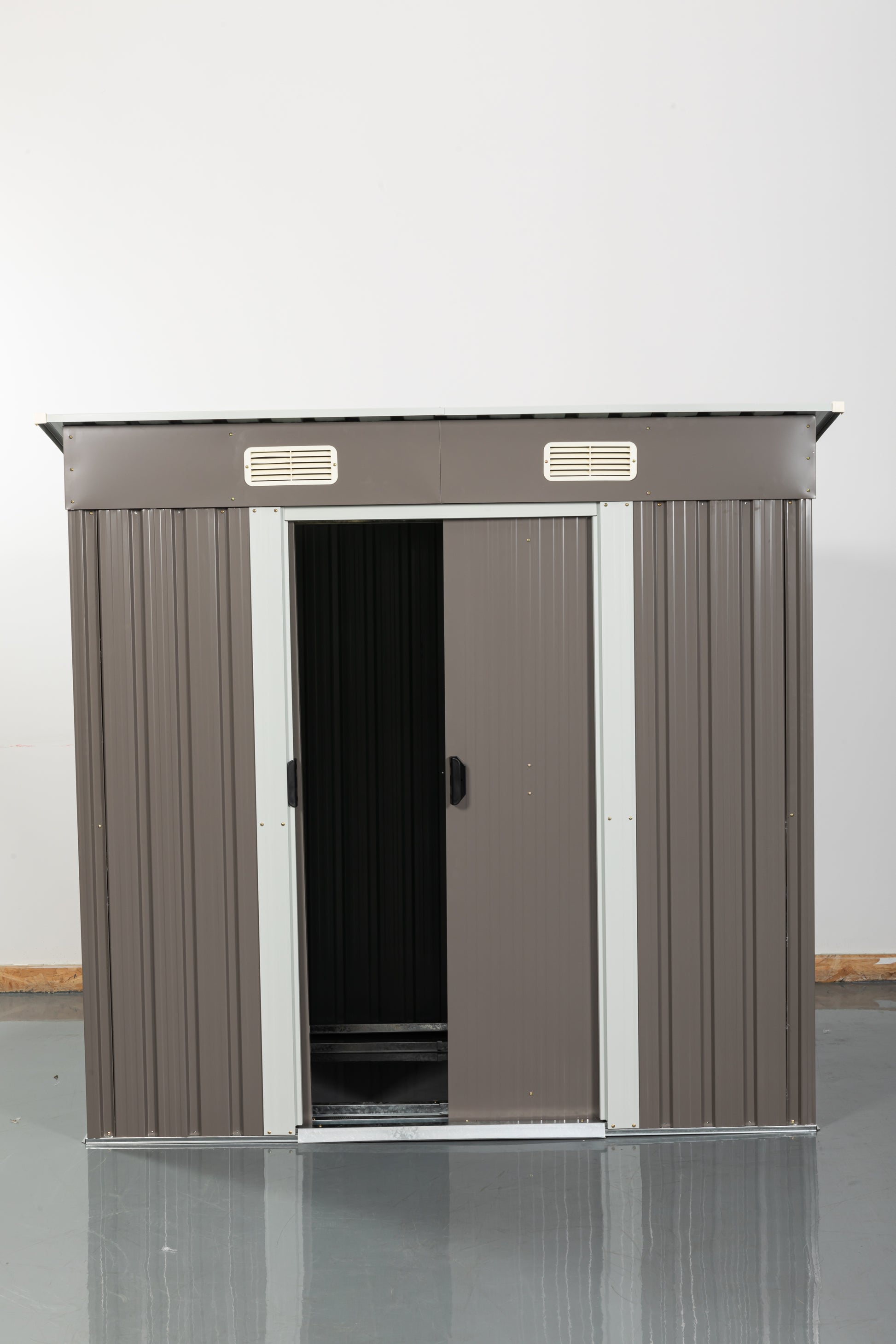 6Ft X 4Ft Outdoor Metal Storage Shed Grey Iron