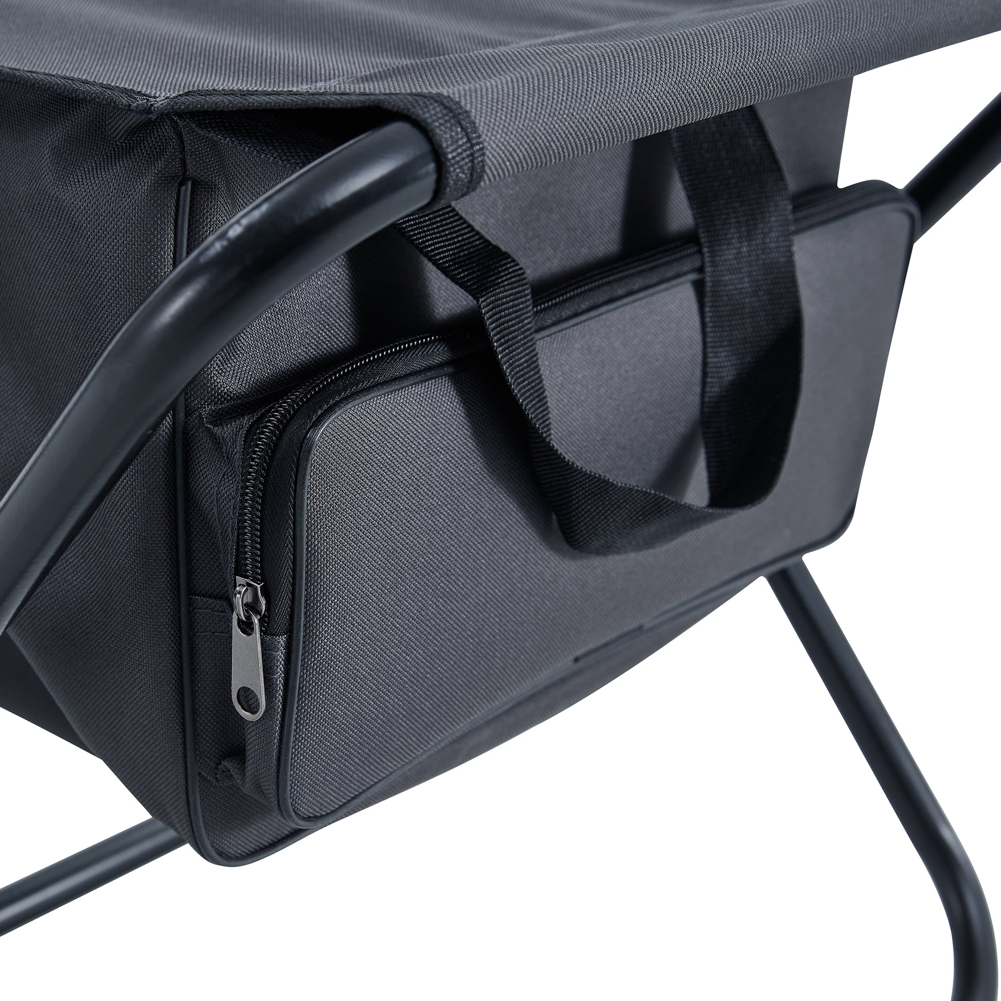 2 Piece Folding Outdoor Chair With Storage Bag, Portable Chair For Indoor, Outdoor Camping, Picnics And Fishing,Grey Gray Steel