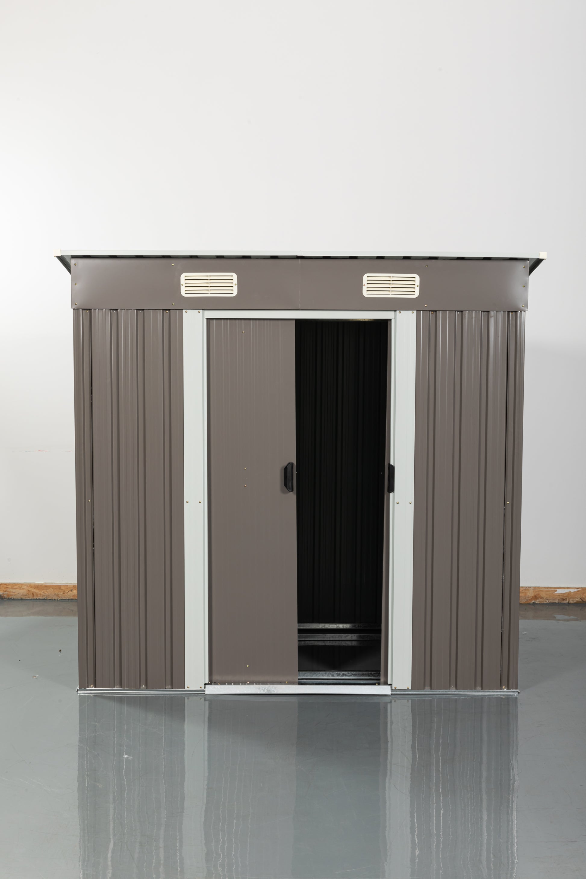 6Ft X 4Ft Outdoor Metal Storage Shed Grey Iron