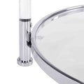 W82153571 Contemporary Acrylic End Table, Side Table With Tempered Glass Top, Chrome Silver End Table For Living Room&Bedroom Chrome Glass Iron