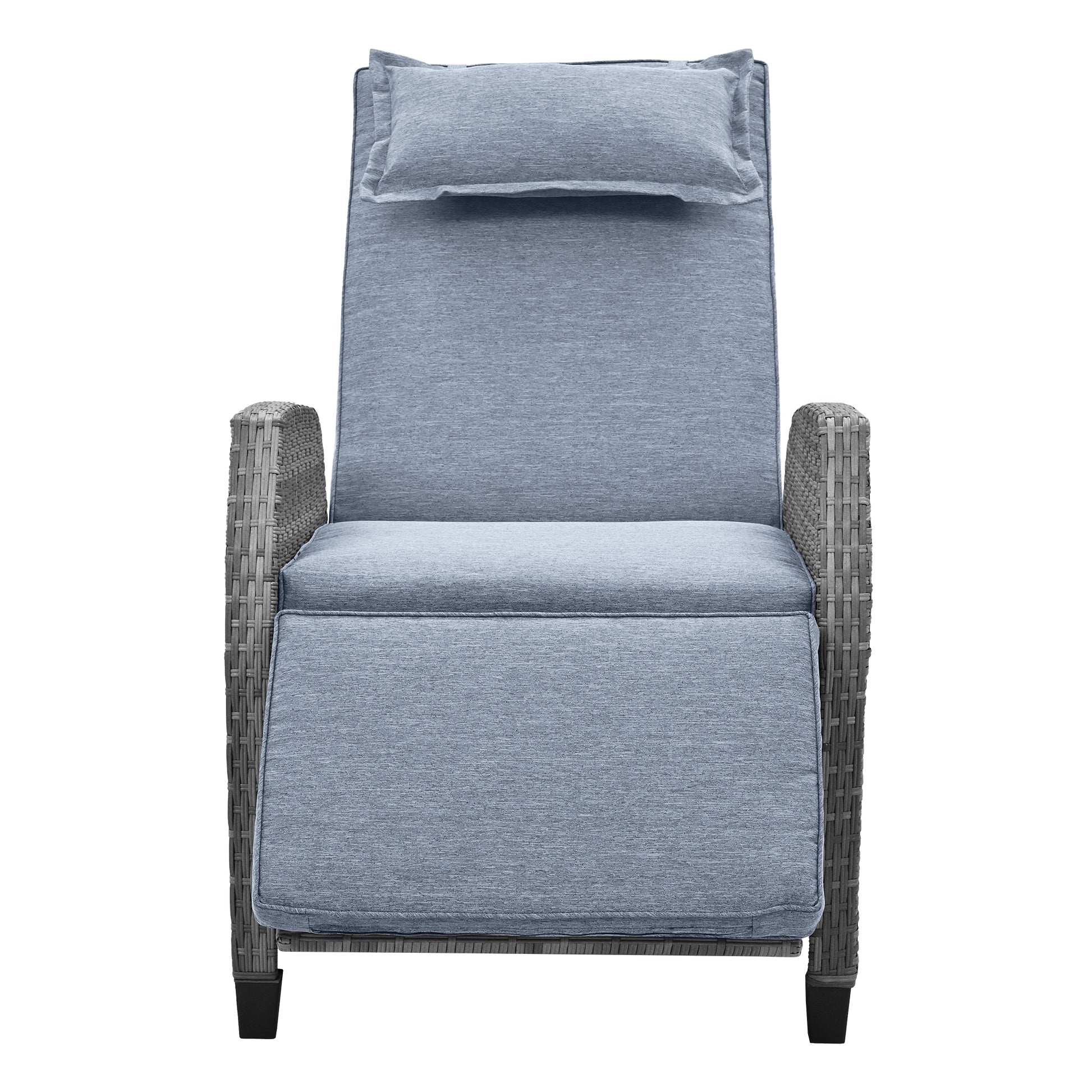 Outdoor Rattan Two Person Combination With Coffee Table, Adjustable, Suitable For Courtyard, Swimming Pool, Balcony Gray Hdpe