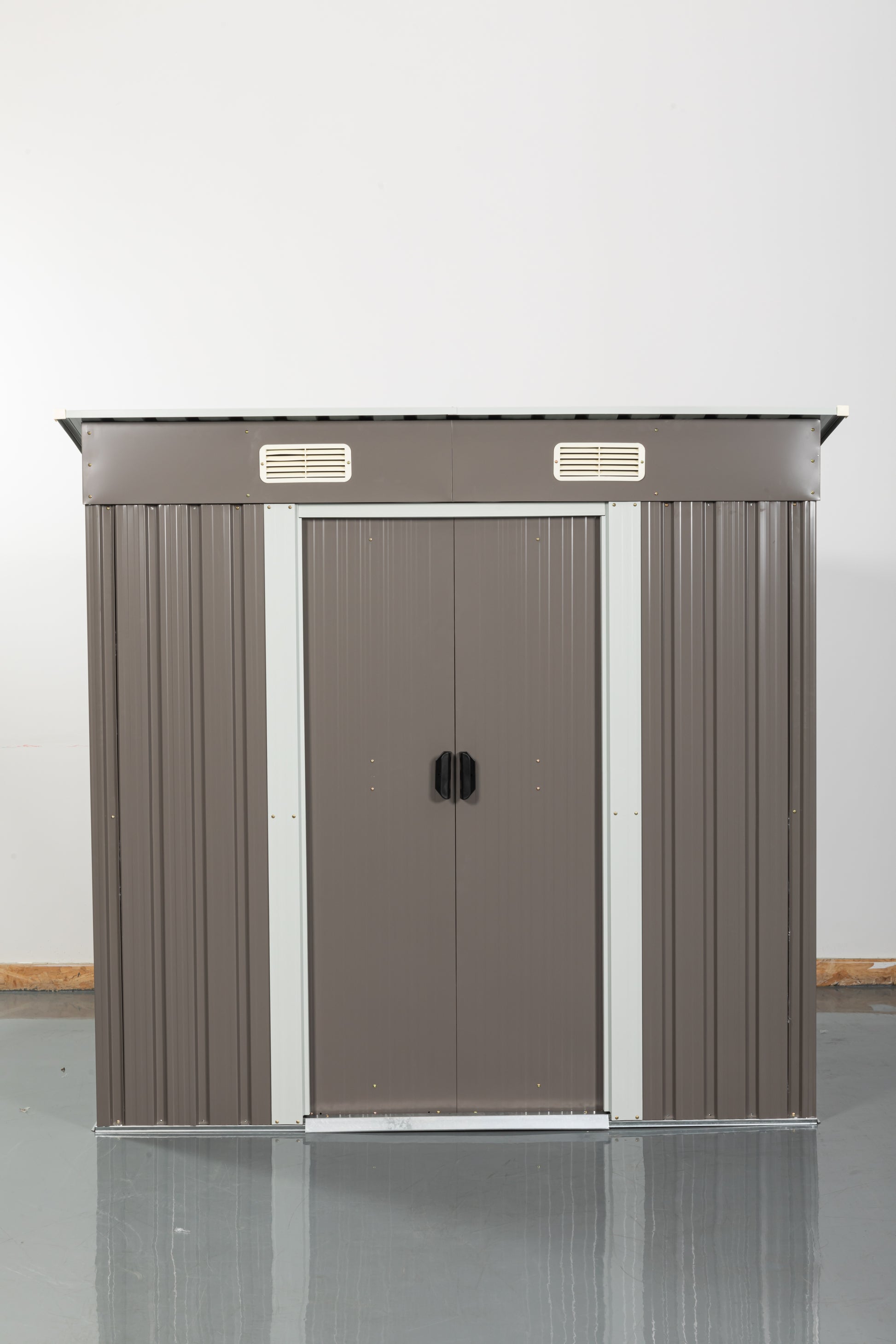 6Ft X 4Ft Outdoor Metal Storage Shed Grey Iron