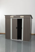 6Ft X 4Ft Outdoor Metal Storage Shed Grey Iron