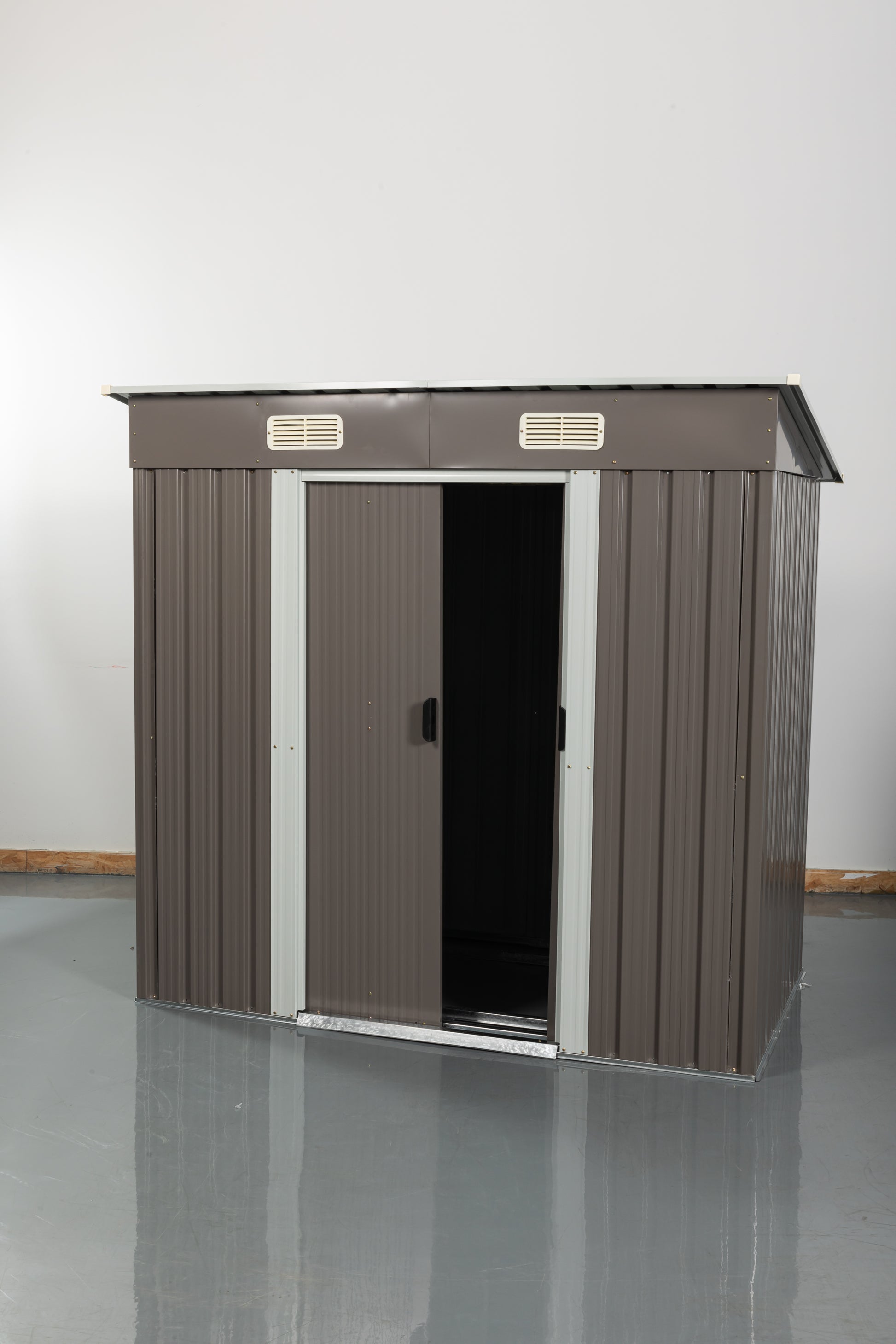 6Ft X 4Ft Outdoor Metal Storage Shed Grey Iron