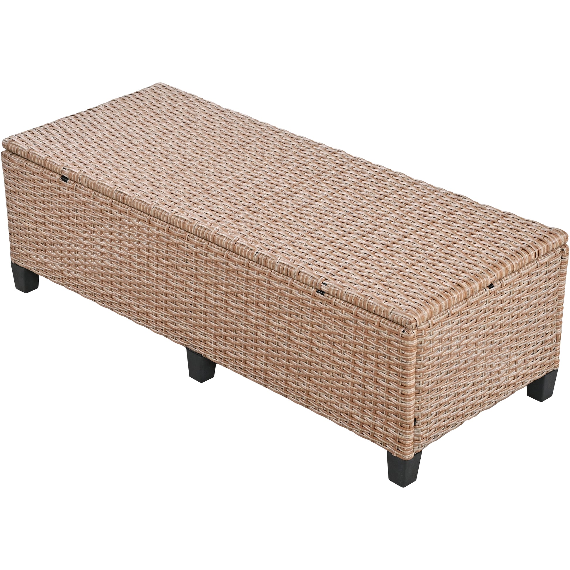 Tomax 5 Piece Outdoor Patio Rattan Sofa Set, Sectional Pe Wicker L Shaped Garden Furniture Set With 2 Extendable Side Tables, Dining Table And Washable Covers For Backyard, Poolside, Indoor, Brown