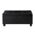 Video Large Storage Ottoman Bench Set, 3 In 1 Combination Ottoman, Tufted Ottoman Linen Bench For Living Room, Entryway, Hallway, Bedroom Support 250Lbs Black Pu