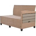 Tomax 5 Piece Outdoor Patio Rattan Sofa Set, Sectional Pe Wicker L Shaped Garden Furniture Set With 2 Extendable Side Tables, Dining Table And Washable Covers For Backyard, Poolside, Indoor, Brown