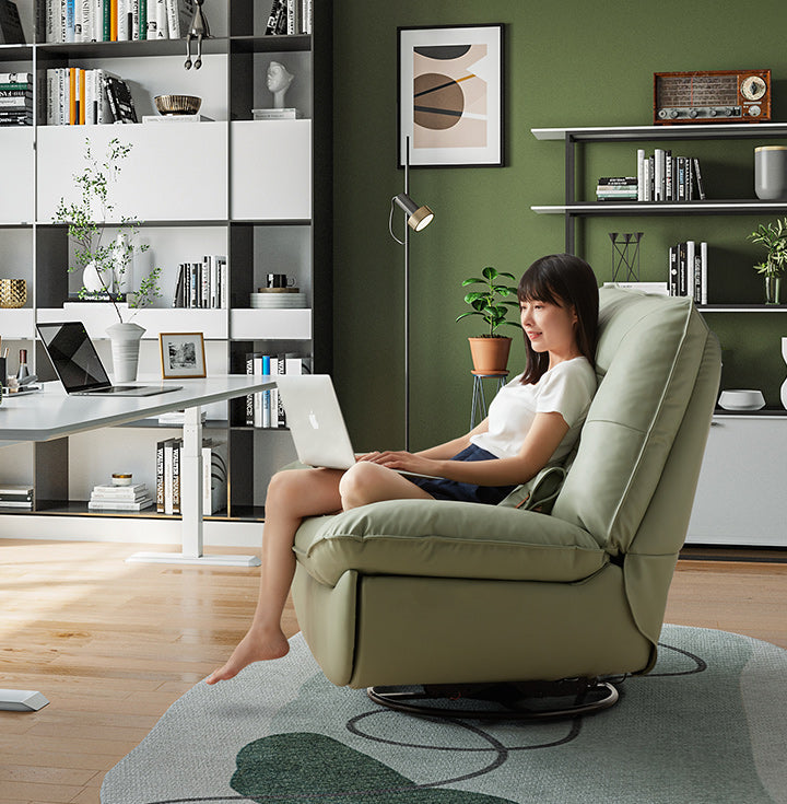 Smart Multifunction Recliner Chair Electric Grey Feather Gray Pu Pu Leather