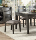 Gray Finish 5Pc Dining Set Table With 6X Drawers And 4X Side Chairs Upholstered Seat Transitional Dining Room Furniture Wood Wood Gray Seats 4 Wood Dining Room Transitional Rectangular Dining Table With Chair Wood