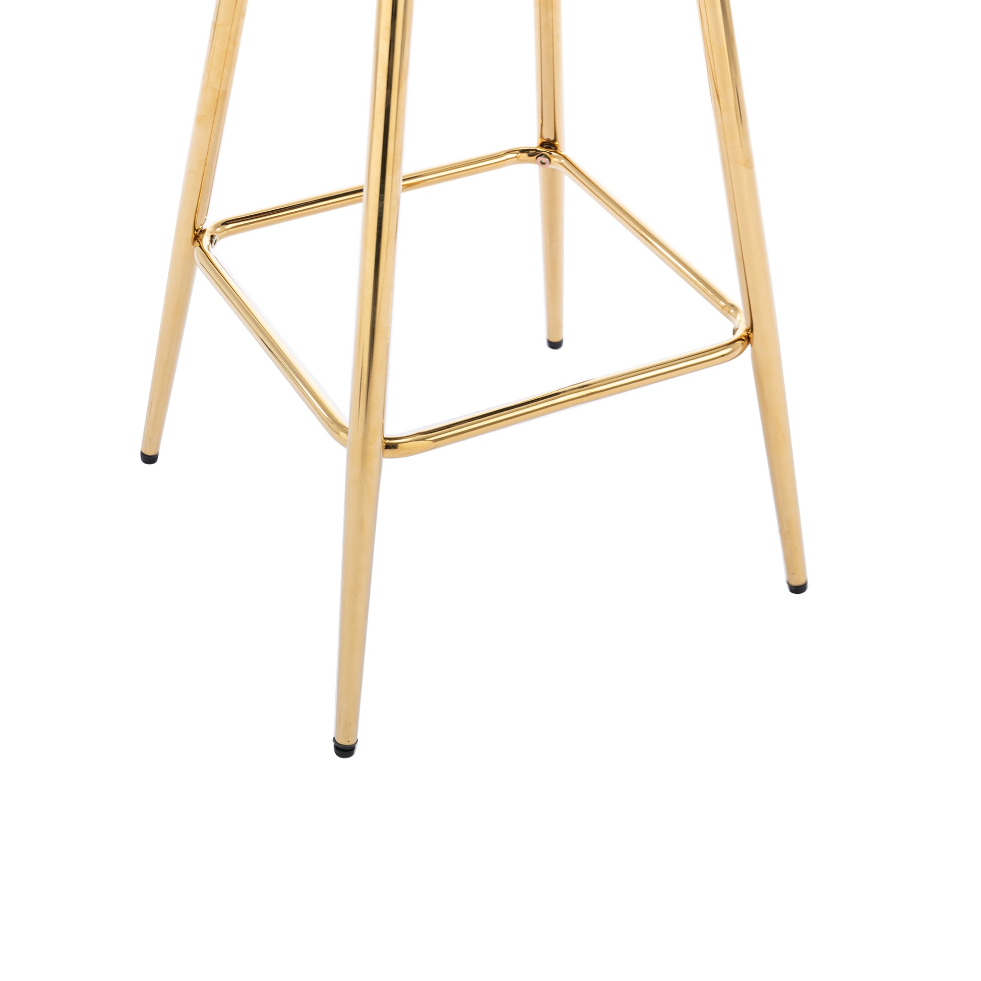 30 Inch Set Of 2 Bar Stools,With Chrome Footrest And Base Velvet Golden Leg Simple Bar Stool,Blue Blue Foam Fabric