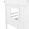 Twin Size Low Loft Wood House Bed With Two Side Windows White Old Sku: Lp000037Aak White Solid Wood