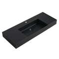 48 Inch Bathroom Vanity Freestanding Design With Black Resin Sink Plain Light Oak Bathroom American Traditional Plywood