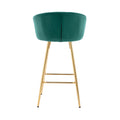 26 Inch Set Of 2 Bar Stools,With Chrome Footrest And Base Velvet Golden Leg Simple Bar Stool,Green Green Foam Fabric