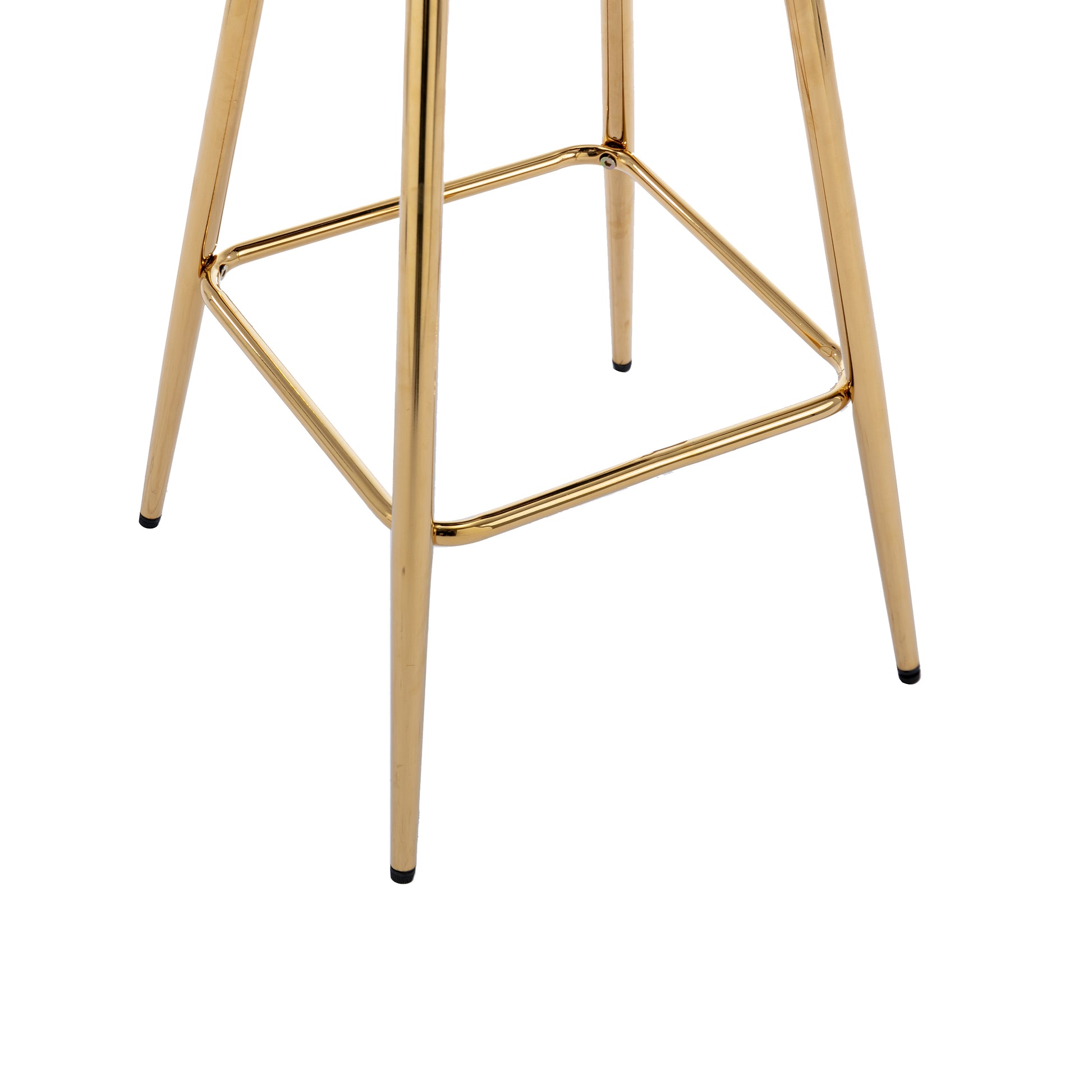 30 Inch Set Of 2 Bar Stools,With Chrome Footrest And Base Velvet Golden Leg Simple Bar Stool,Cream Cream Foam Fabric