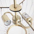 2 Light Beaded Chandelier Antique Brass White Acrylic