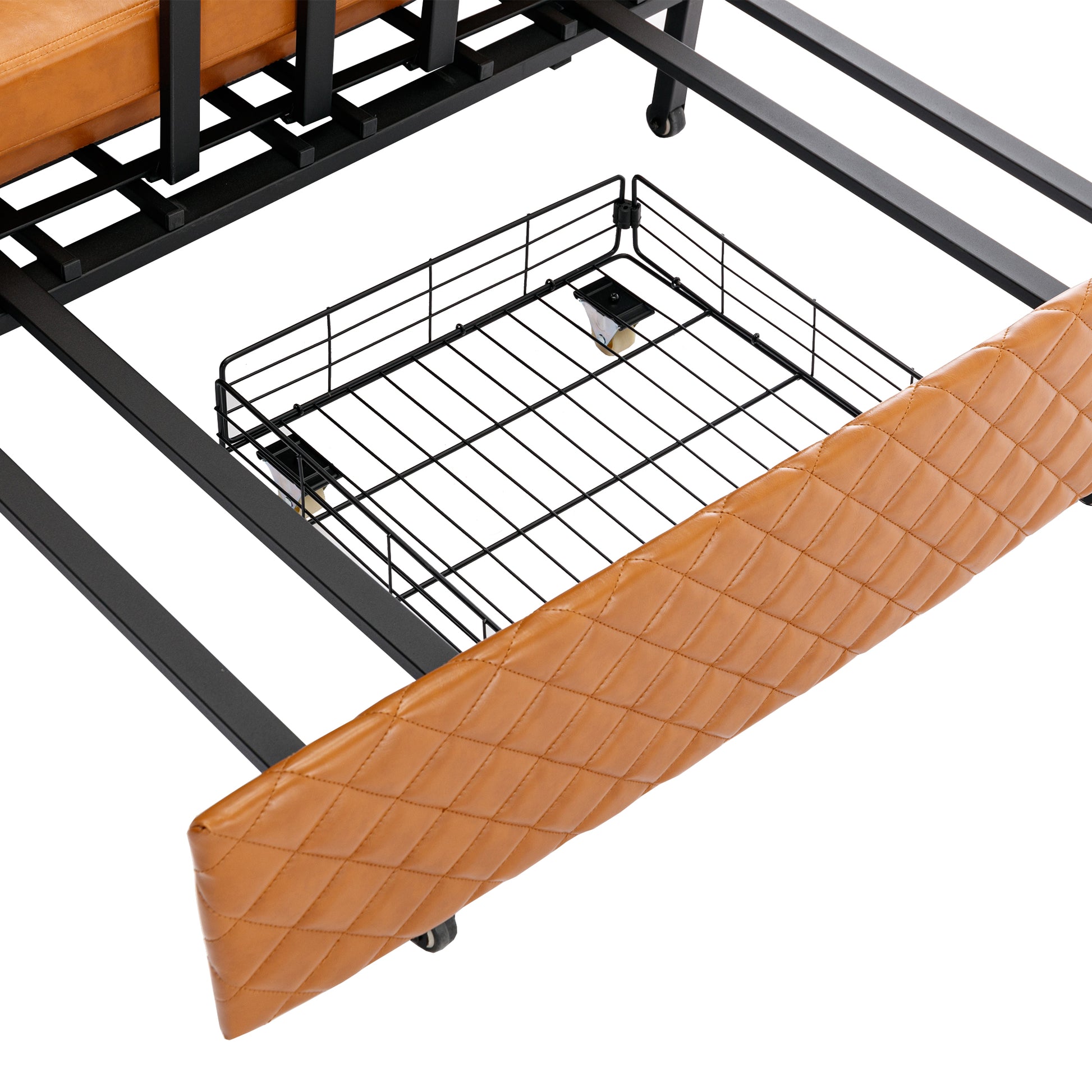 Coolmore Convertible Sleeper Sofa Bed, Modern Velvet Loveseat Couch With Pull Out Bed, Small Beautiful Seat Futon Sofa Bed With Headboard, 2 Pillows & Side Pockets For Living Room Brown Pu