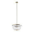 2 Light Beaded Chandelier Antique Brass White Acrylic