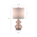 Ellipse Curved Glass Table Lamp, Set Of 2 Pink Cotton