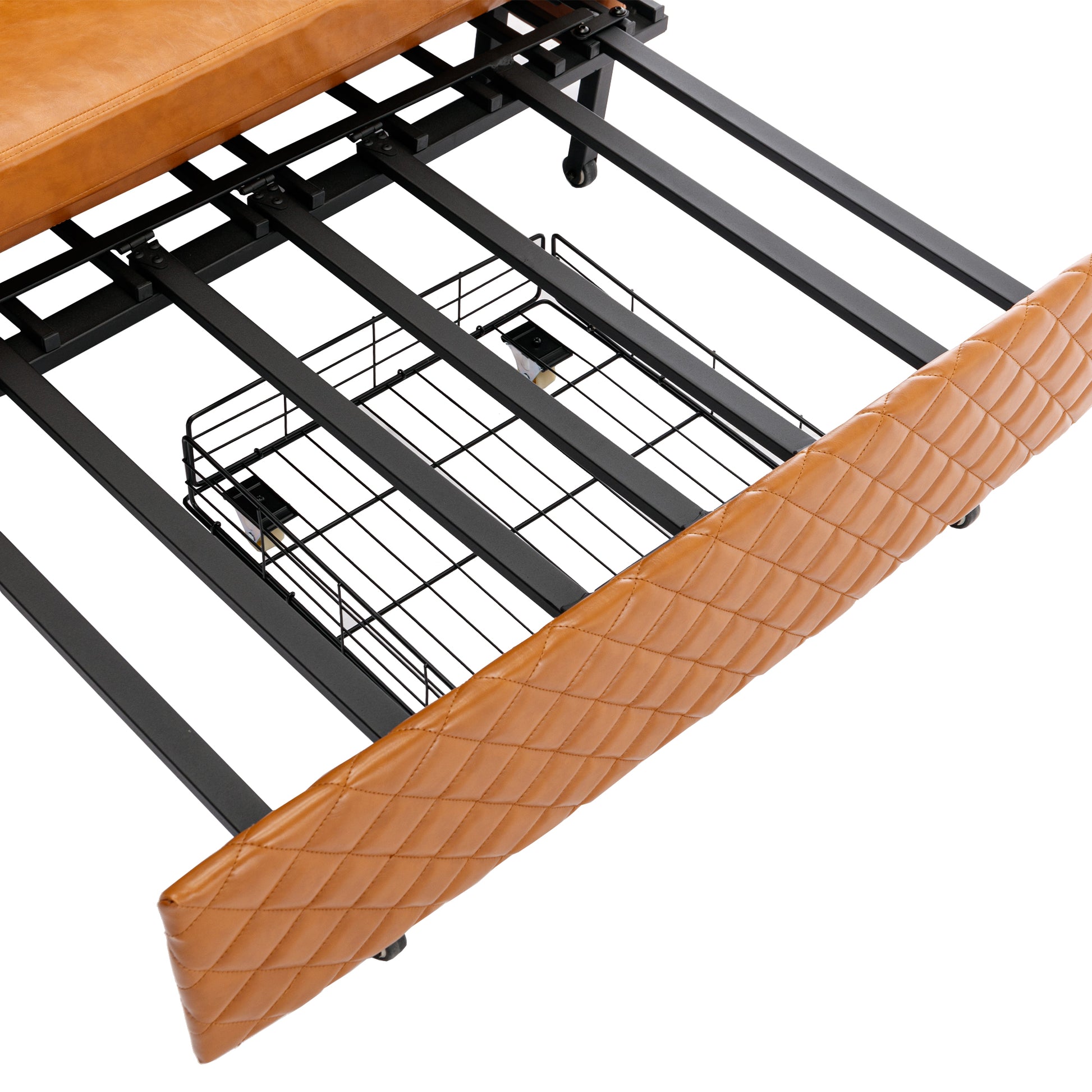 Coolmore Convertible Sleeper Sofa Bed, Modern Velvet Loveseat Couch With Pull Out Bed, Small Beautiful Seat Futon Sofa Bed With Headboard, 2 Pillows & Side Pockets For Living Room Brown Pu