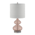 Ellipse Curved Glass Table Lamp, Set Of 2 Pink Cotton