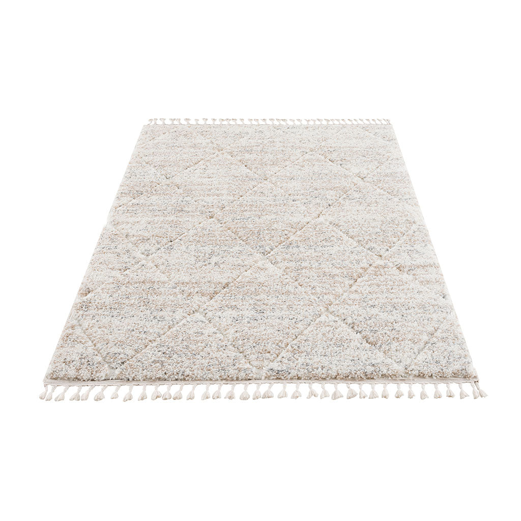 Talas Trellis Area Rug In Cream Cream Polyester