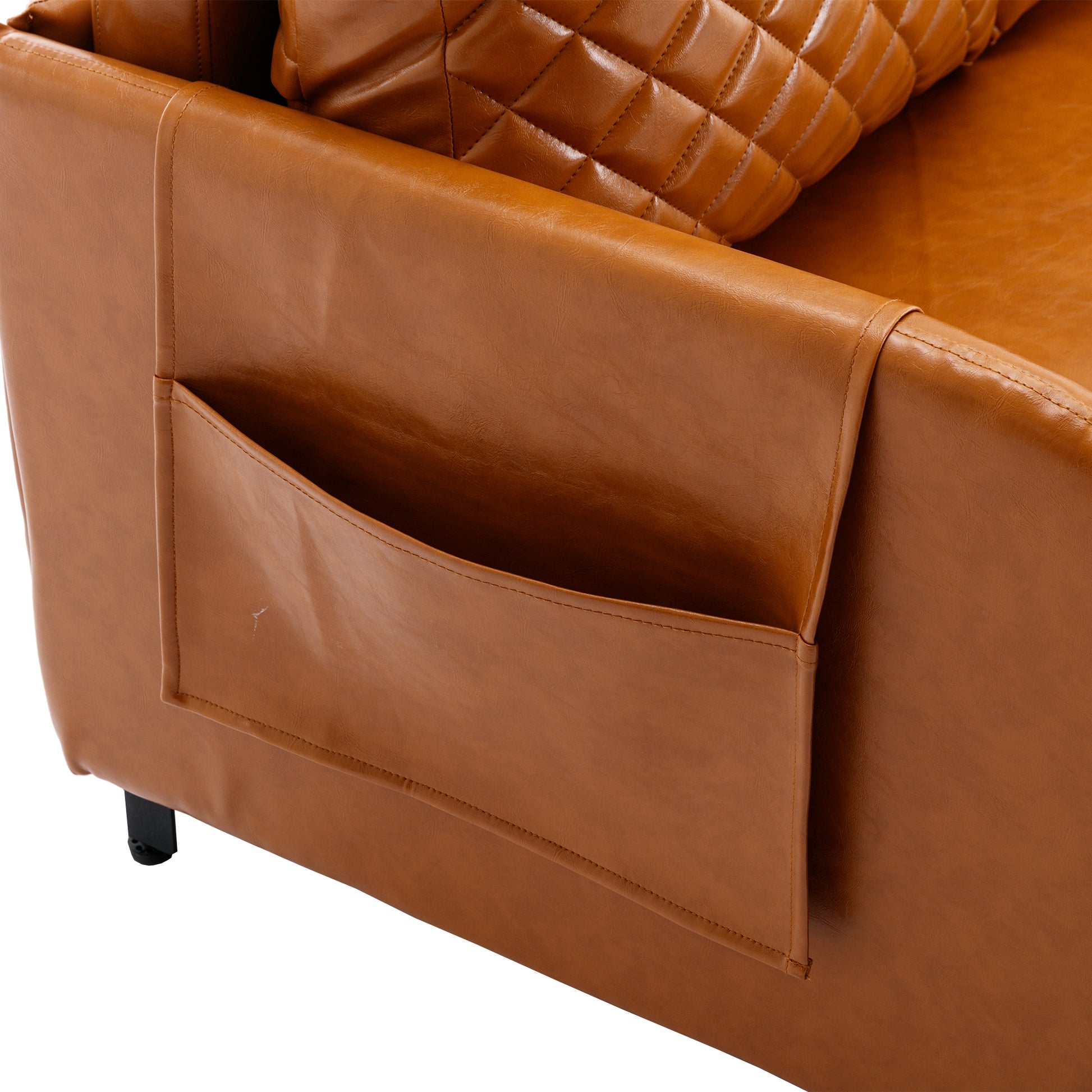 Coolmore Convertible Sleeper Sofa Bed, Modern Velvet Loveseat Couch With Pull Out Bed, Small Beautiful Seat Futon Sofa Bed With Headboard, 2 Pillows & Side Pockets For Living Room Brown Pu