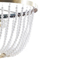 2 Light Beaded Chandelier Antique Brass White Acrylic