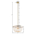 2 Light Beaded Chandelier Antique Brass White Acrylic
