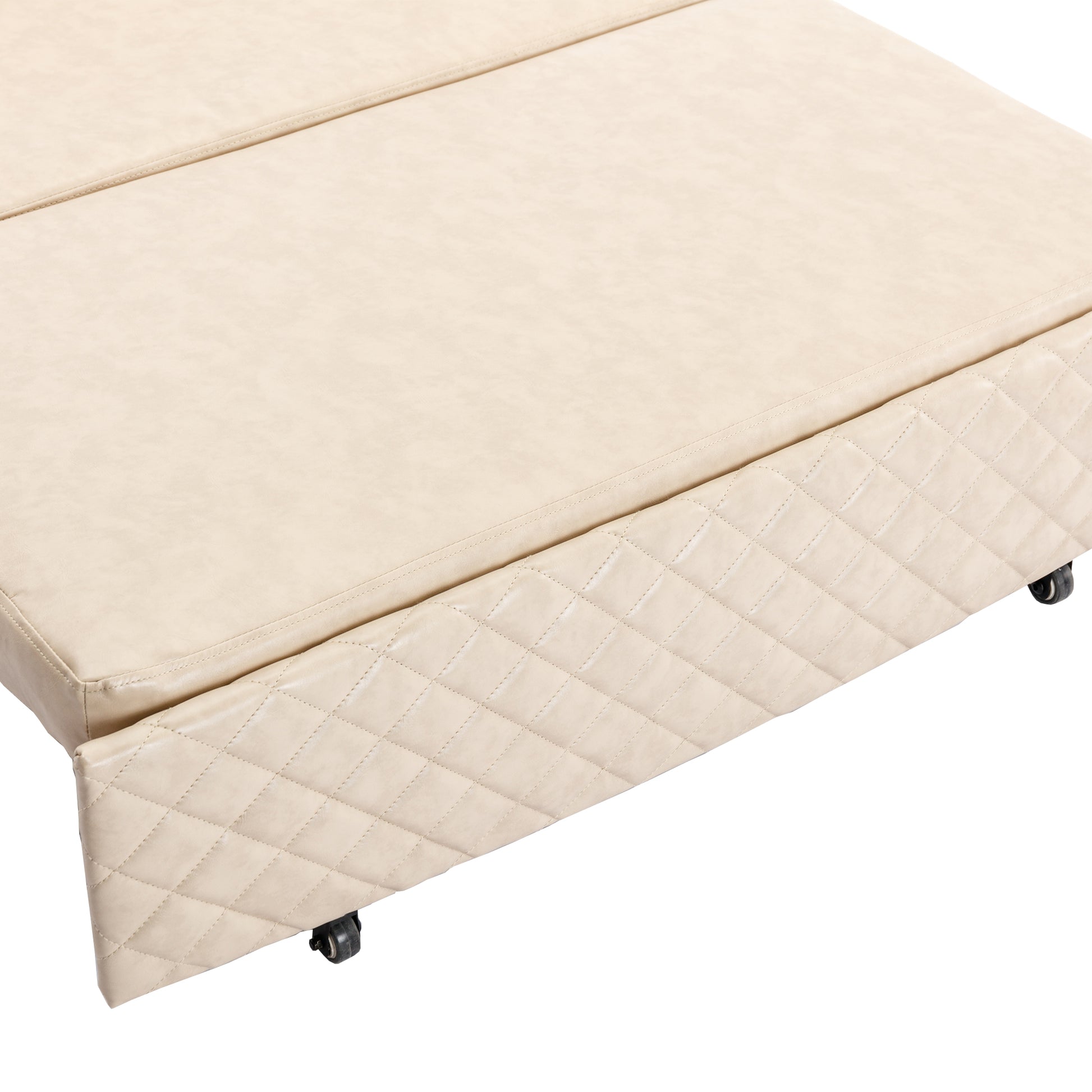 Coolmore Convertible Sleeper Sofa Bed, Modern Velvet Loveseat Couch With Pull Out Bed, Small Beautiful Seat Futon Sofa Bed With Headboard, 2 Pillows & Side Pockets For Living Room Camel Pu