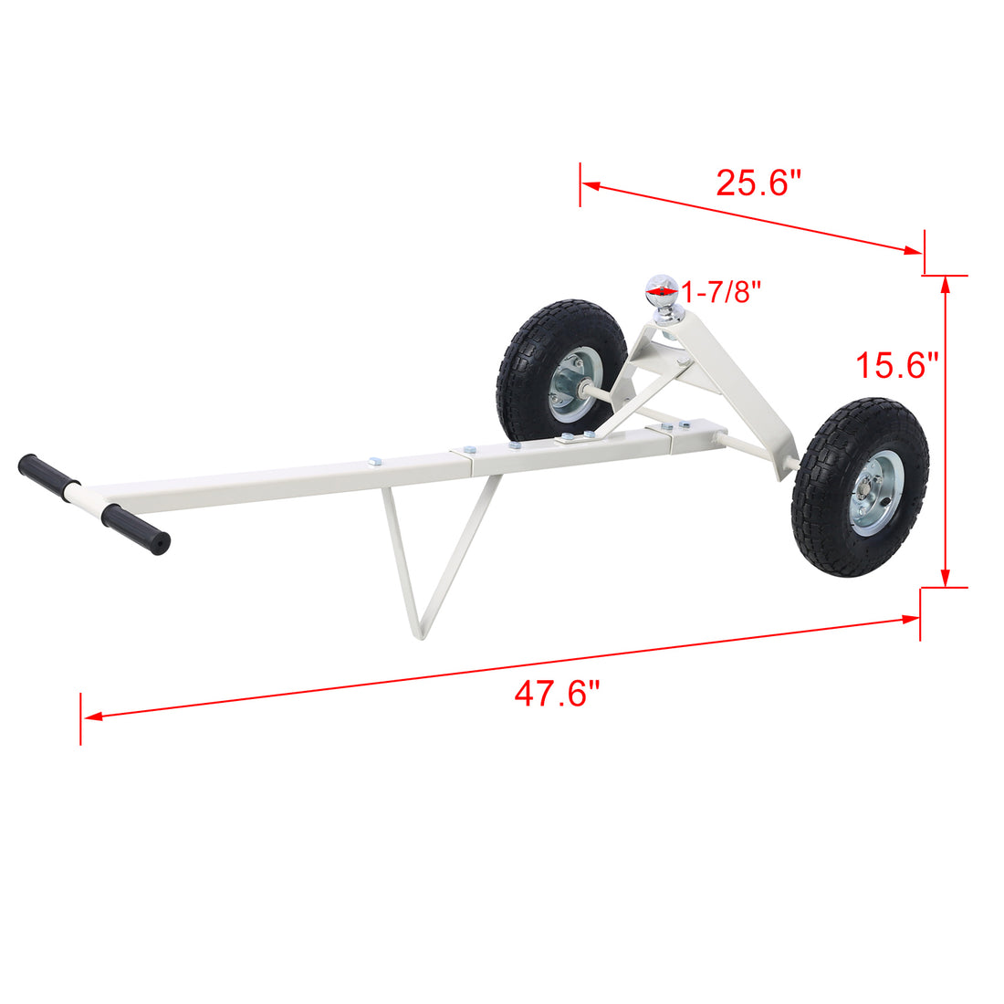 Trailer Dolly With Pneumatic Tires 600 Lb. Maximum Capacity Gray Color Gray Steel