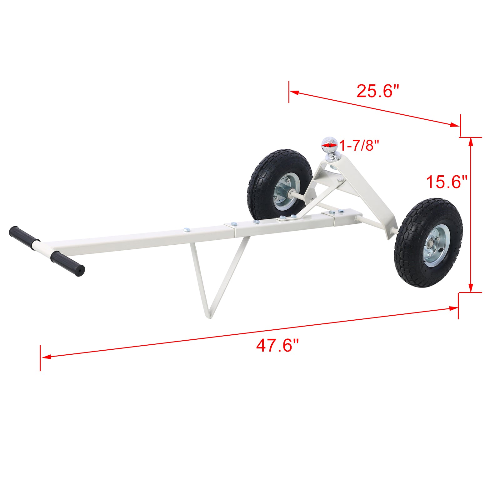 Trailer Dolly With Pneumatic Tires 600 Lb. Maximum Capacity Gray Color Gray Steel