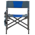 2 Piece Padded Folding Outdoor Chair With Storage Pockets,Lightweight Oversized Directors Chair For Indoor, Outdoor Camping, Picnics And Fishing,Blue Grey Blue Grey Steel