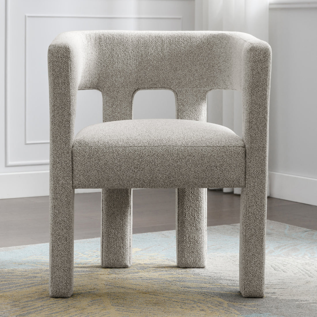 Contemporary Designed Fabric Upholstered Accent Chair Dining Chair For Living Room, Bedroom, Dining Room, Gray Gray Linen