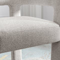 Contemporary Designed Fabric Upholstered Accent Chair Dining Chair For Living Room, Bedroom, Dining Room, Gray Gray Linen