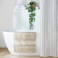 Woven Texture Stripe Bath Rug Natural Polyester
