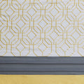 Embroidered And Pieced Shower Curtain Yellow Grey Microfiber