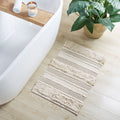 Woven Texture Stripe Bath Rug Natural Polyester