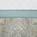 Printed And Embroidered Shower Curtain Seafoam Microfiber