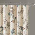 Printed Cotton Shower Curtain Khaki Cotton