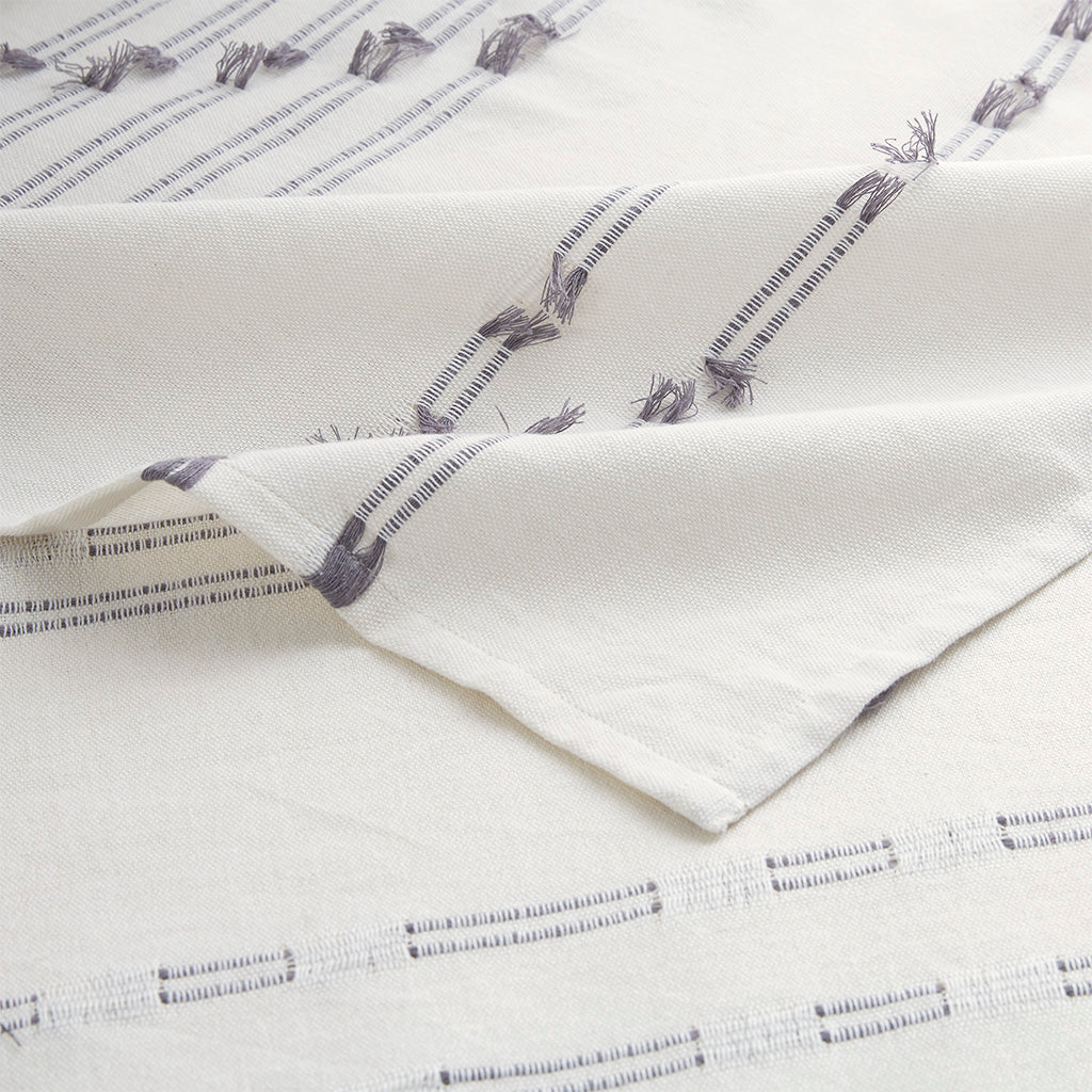 Cotton Jacquard Shower Curtain Ivory Cotton