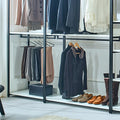 Fiona White Freestanding Walk In Wood Closet System With Metal Frame White Mdf Melamine