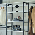 Fiona White Freestanding Walk In Wood Closet System With Metal Frame White Mdf Melamine