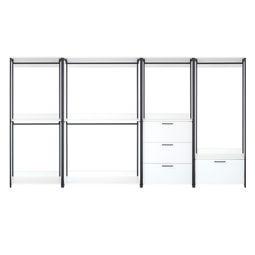Fiona White Freestanding Walk In Wood Closet System With Metal Frame White Mdf Melamine