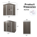 6Ft X 4Ft Outdoor Metal Storage Shed Grey Iron