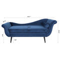 Chaise Lounge With Scroll Arm Blue Fabric